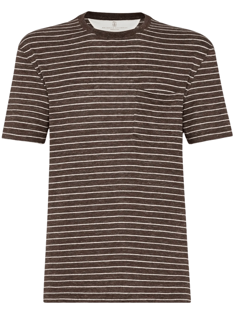 BRUNELLO CUCCINELI - t-shirt à rayures marron/beige - Lothaire