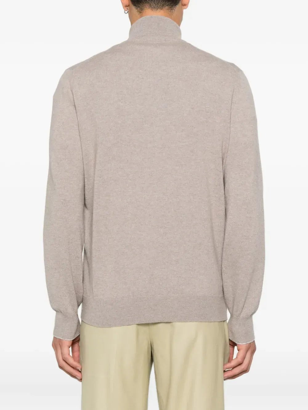 BRUNELLO CUCCINELLI - Cardigan zippée en cachemire beige - Lothaire