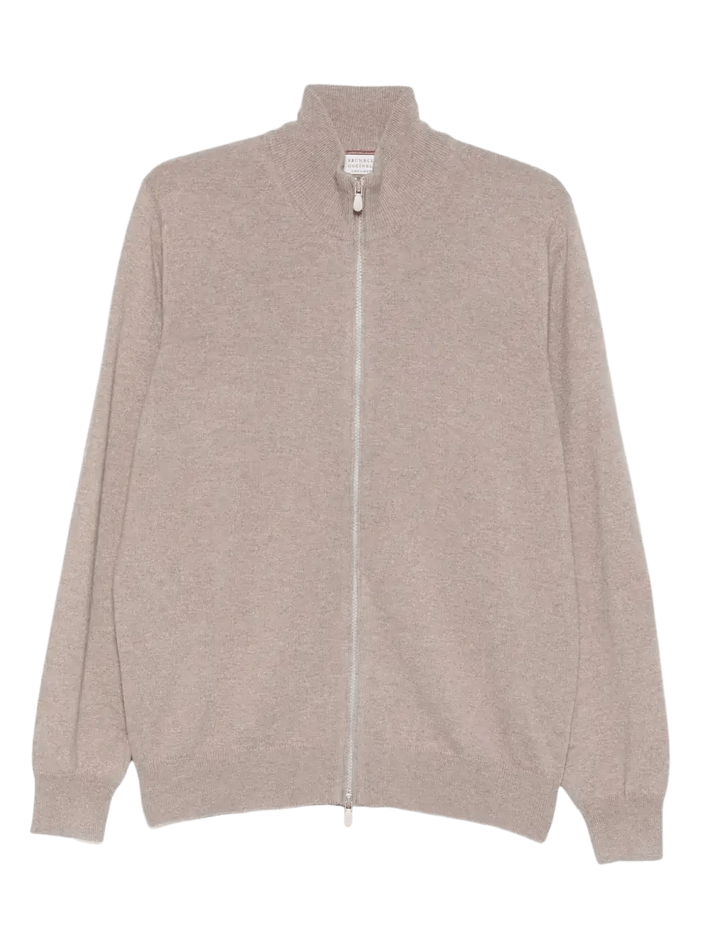 BRUNELLO CUCCINELLI - Cardigan zippée en cachemire beige - Lothaire