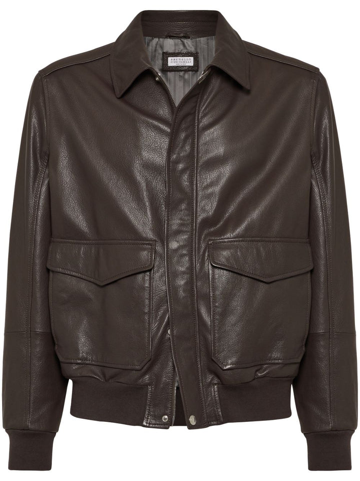 BRUNELLO CUCCINELLI - veste Aviator en cuir - Lothaire