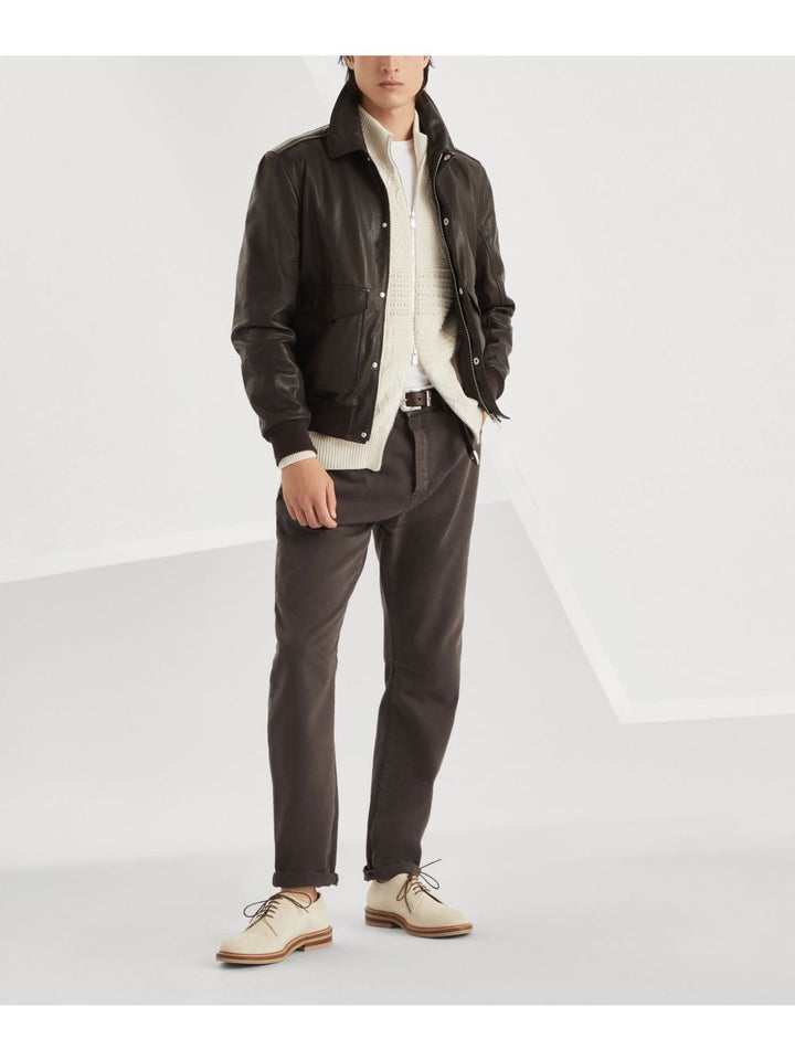 BRUNELLO CUCCINELLI - veste Aviator en cuir - Lothaire