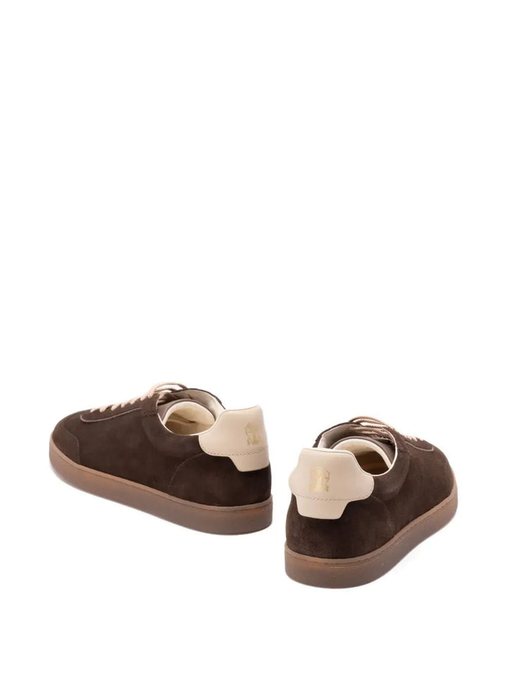 BRUNELLO CUCINELLI - Baskets en daim marron - Lothaire