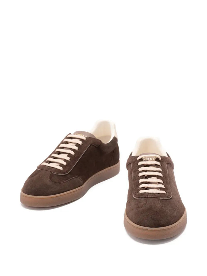 BRUNELLO CUCINELLI - Baskets en daim marron - Lothaire