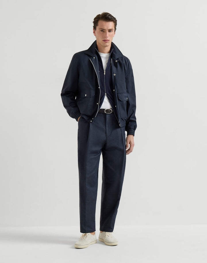 BRUNELLO CUCINELLI - Cardigan léger en cachemire et soie à zip Bleu marine - Lothaire