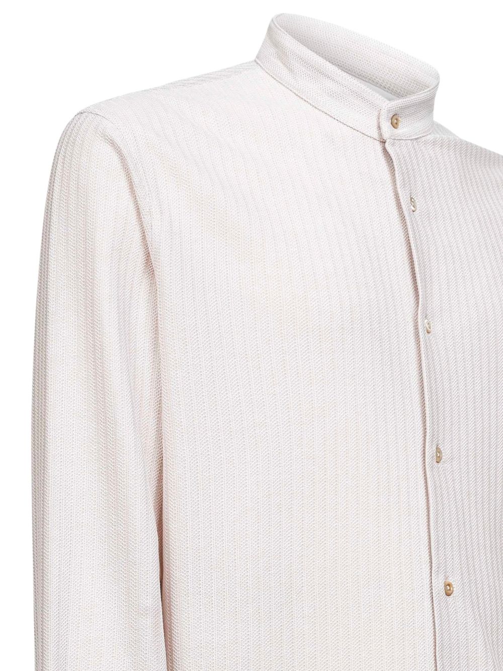 BRUNELLO CUCINELLI - chemise à manches longues et col mao Beige chiné - Lothaire