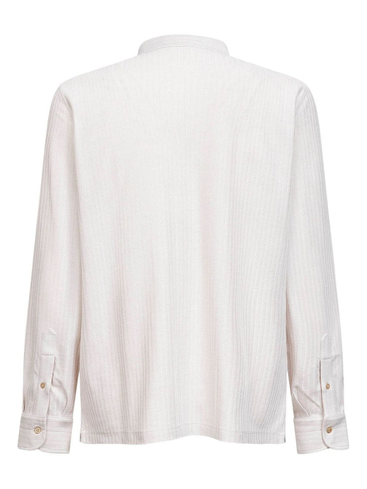 BRUNELLO CUCINELLI - chemise à manches longues et col mao Beige chiné - Lothaire