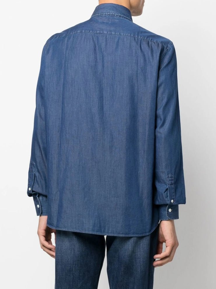 BRUNELLO CUCINELLI - Chemise en Coton Bleu - Lothaire