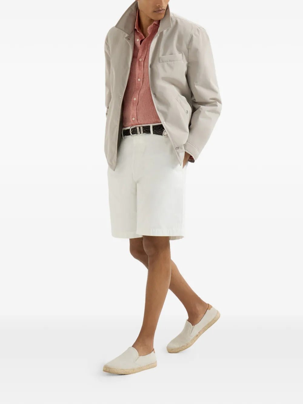 BRUNELLO CUCINELLI - Chemise en lin couleur apricot - Lothaire