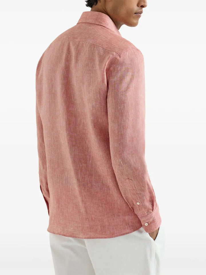 BRUNELLO CUCINELLI - Chemise en lin couleur apricot - Lothaire