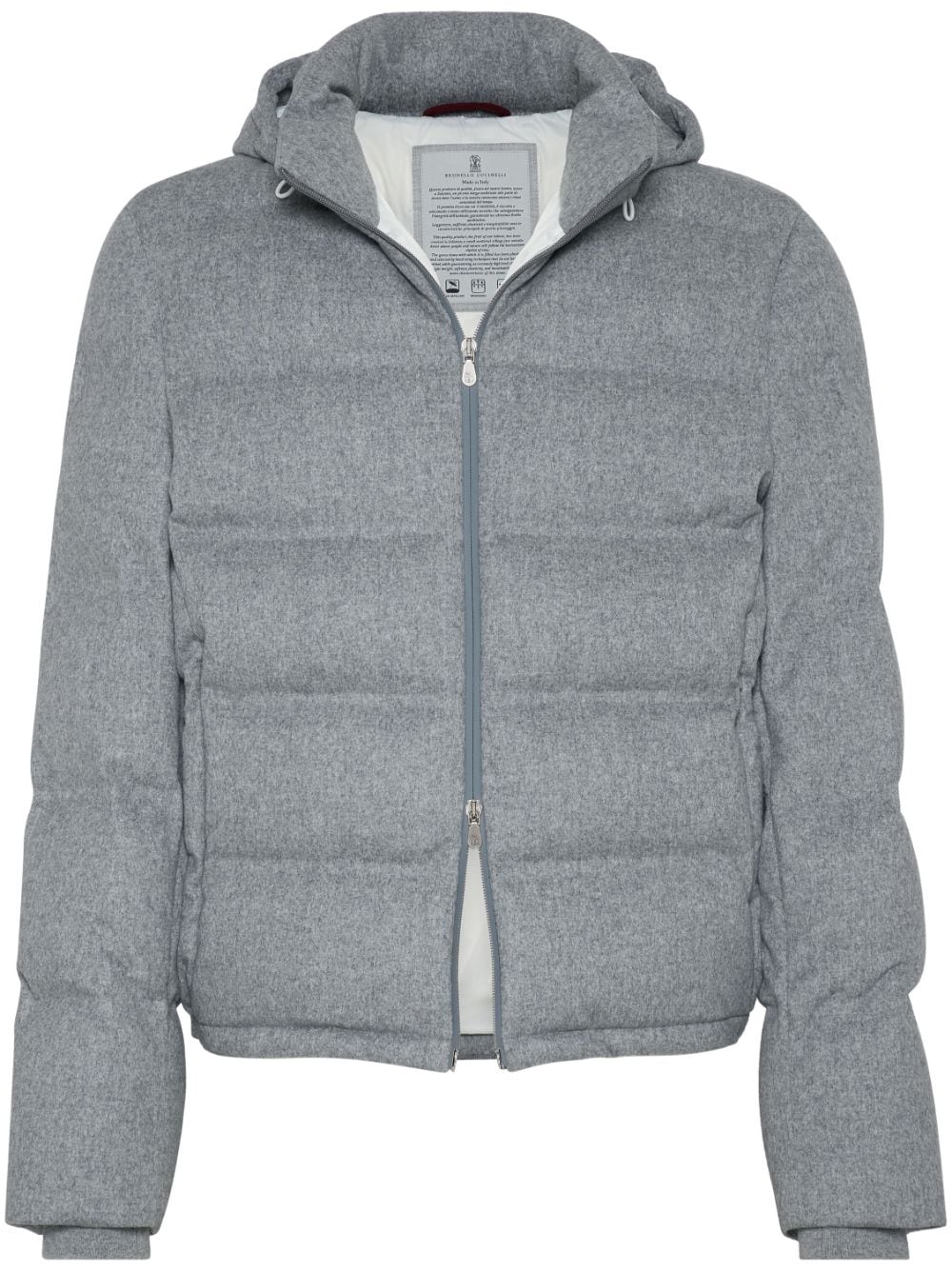 Brunello Cucinelli Doudoune à capuche mq4631826 cdh81 light grey - Lothaire