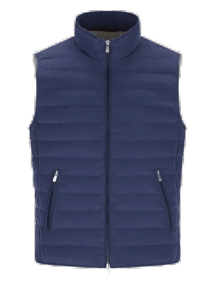BRUNELLO CUCINELLI - Doudoune sans manches en nylon membrané Bleu - Lothaire