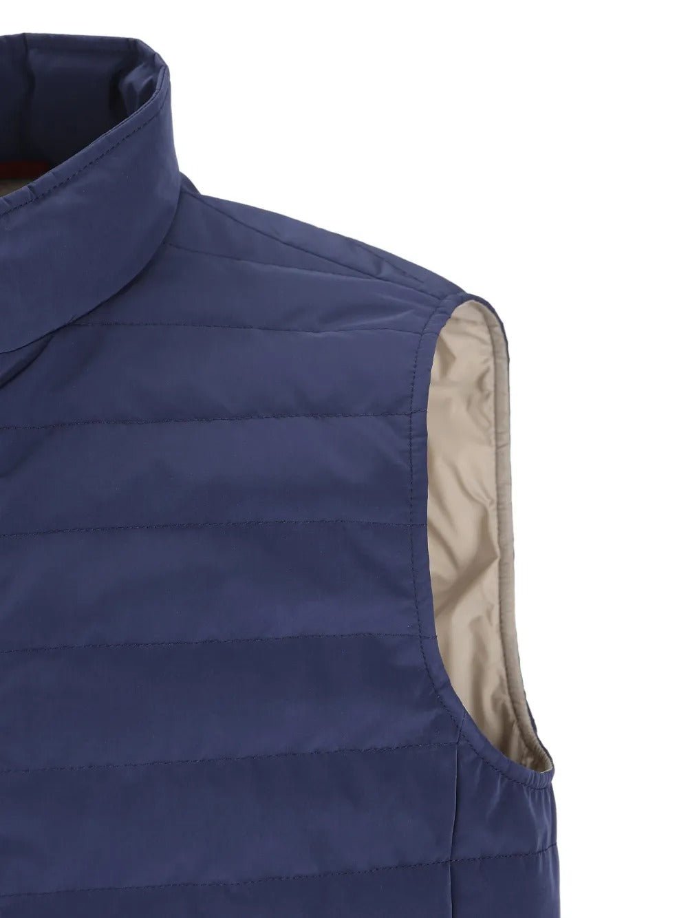 BRUNELLO CUCINELLI - Doudoune sans manches en nylon membrané Bleu - Lothaire
