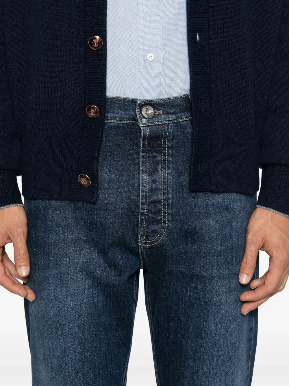 BRUNELLO CUCINELLI - Jean à coupe droite bleu - Lothaire
