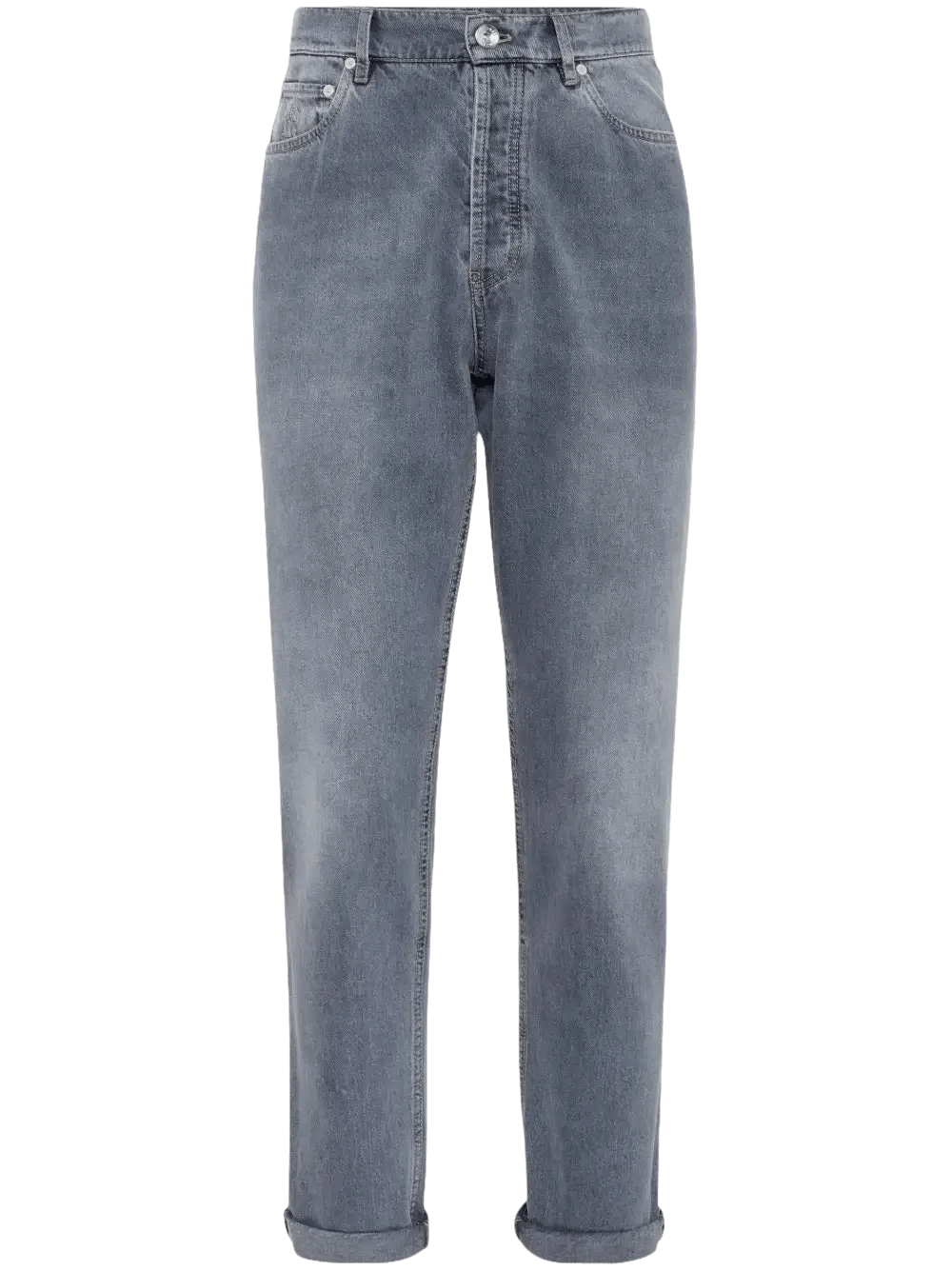 BRUNELLO CUCINELLI - Jean à ourlet retroussé gris - Lothaire
