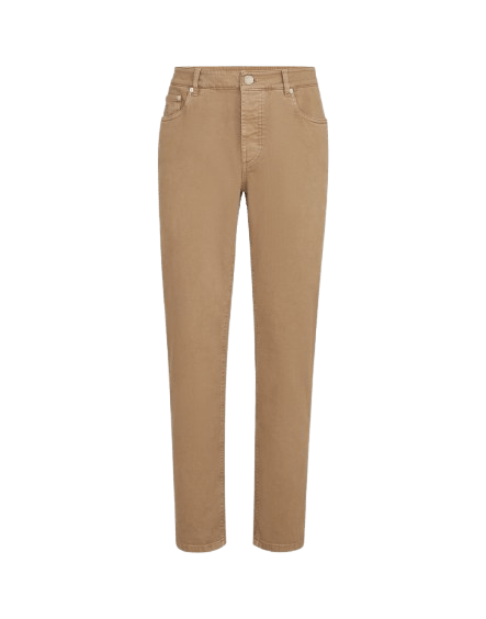 BRUNELLO CUCINELLI - Jean cinq poches coupe traditionnelle Chameau - Lothaire