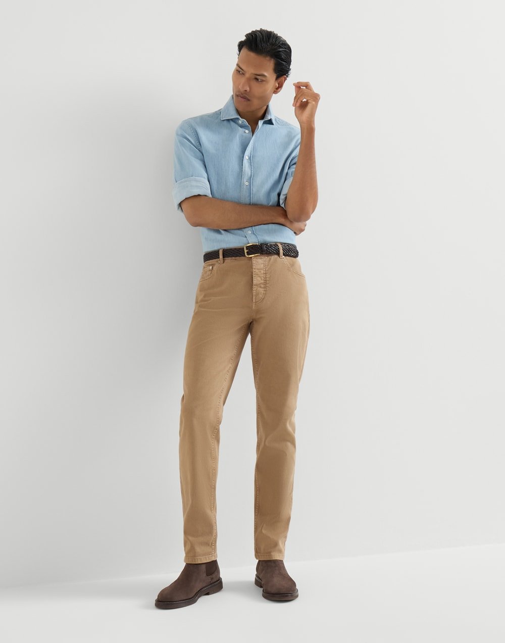 BRUNELLO CUCINELLI - Jean cinq poches coupe traditionnelle Chameau - Lothaire