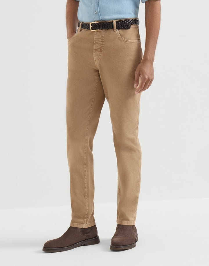 BRUNELLO CUCINELLI - Jean cinq poches coupe traditionnelle Chameau - Lothaire