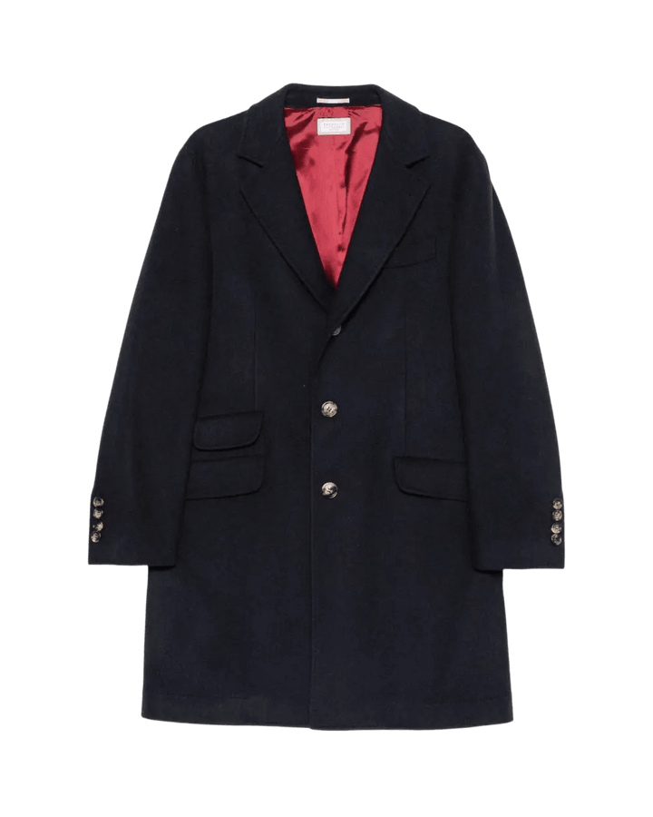 BRUNELLO CUCINELLI - Manteau droit en cachemire Bleu - Lothaire