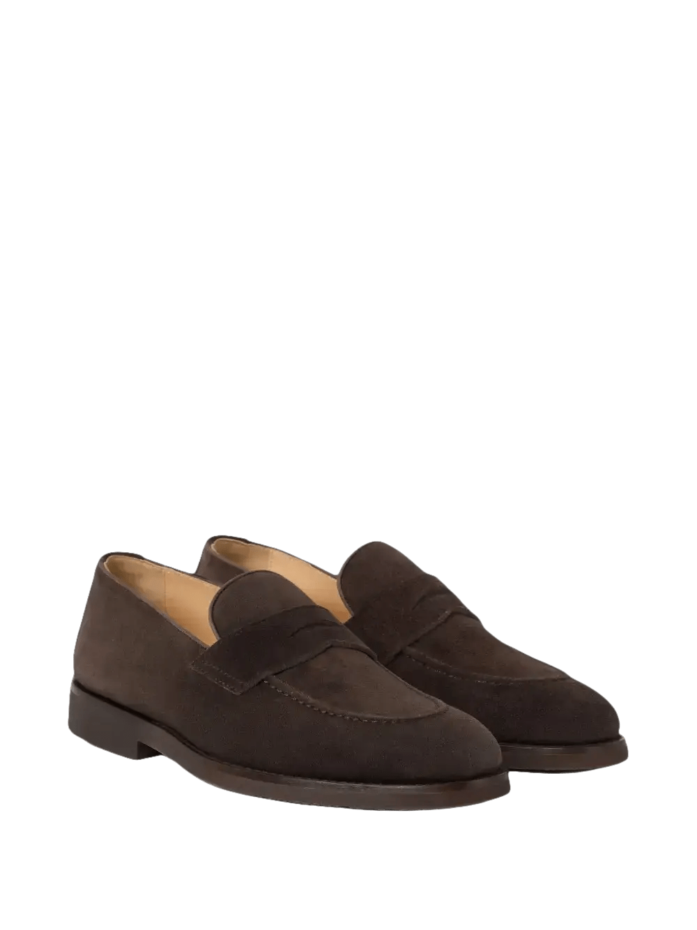 BRUNELLO CUCINELLI - mocassins en daim marron - Lothaire