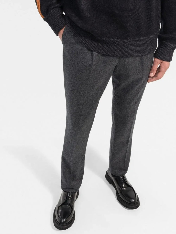 BRUNELLO CUCINELLI - Pantalon de costume à plis gris - Lothaire