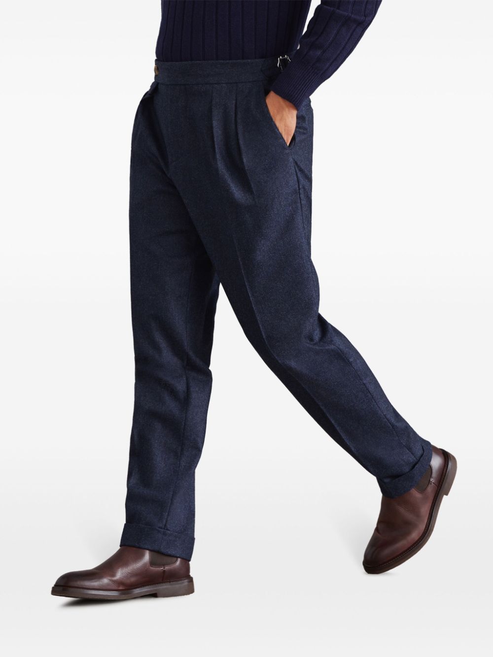 Brunello Cucinelli Pantalon de costume fuselé night blue - Lothaire