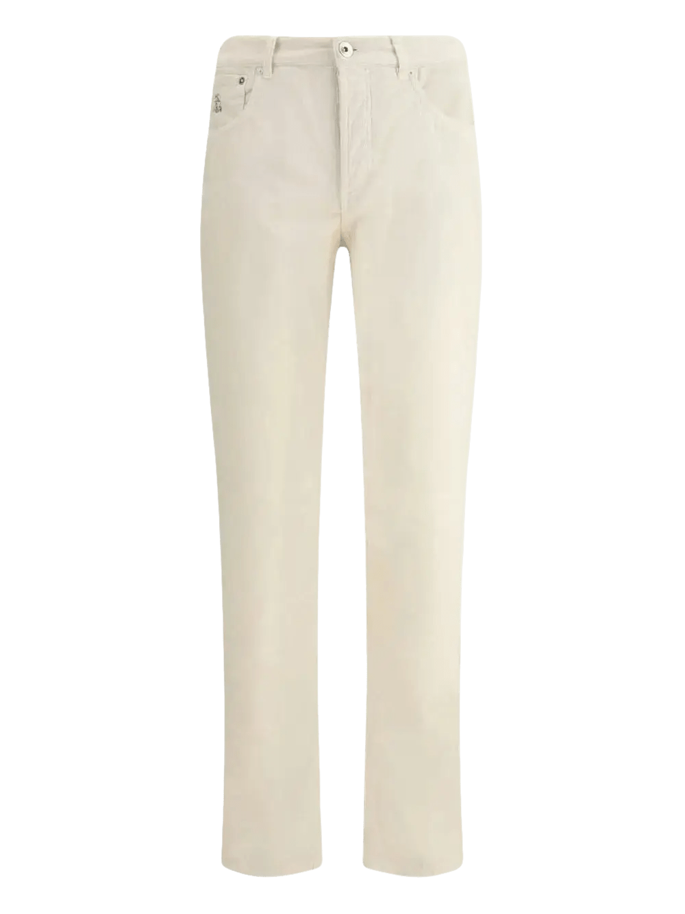 BRUNELLO CUCINELLI - Pantalon droit en velours côtelé blanc - Lothaire
