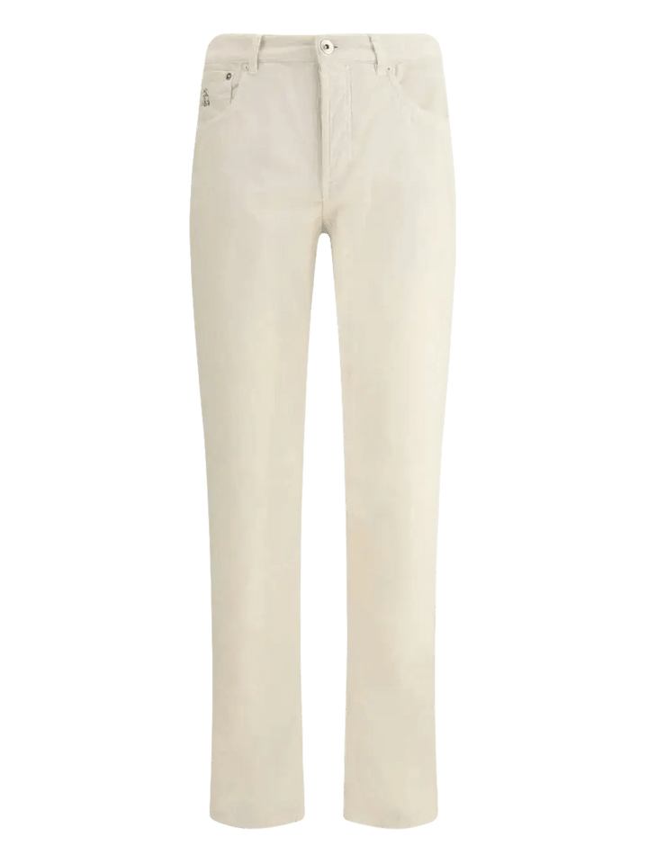 BRUNELLO CUCINELLI - Pantalon droit en velours côtelé blanc - Lothaire