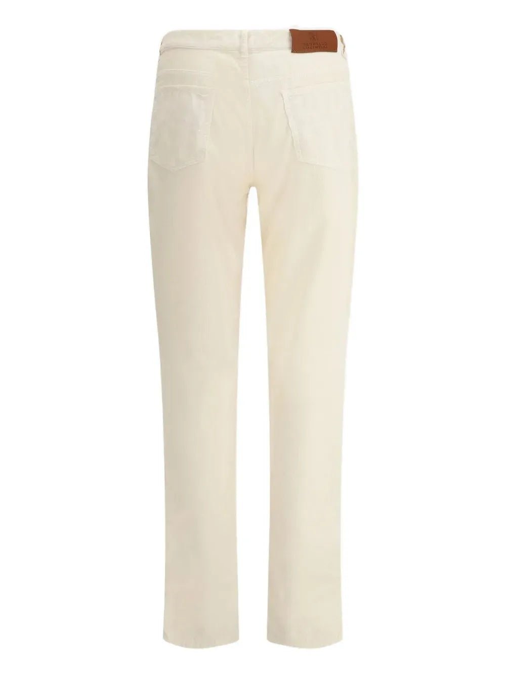 BRUNELLO CUCINELLI - Pantalon droit en velours côtelé blanc - Lothaire