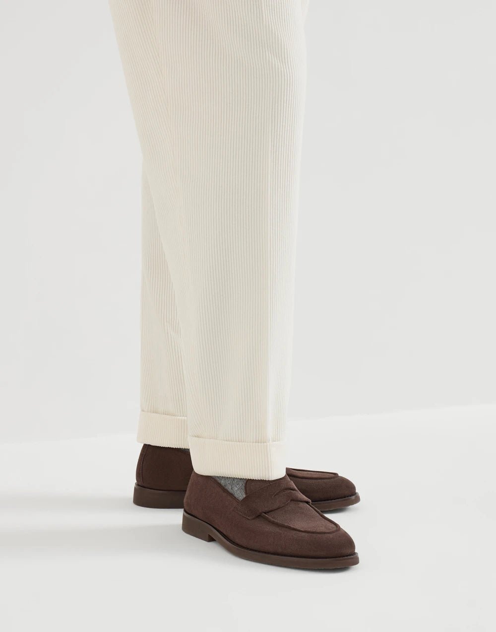 BRUNELLO CUCINELLI - Penny Loafers en Daim Moka - Lothaire