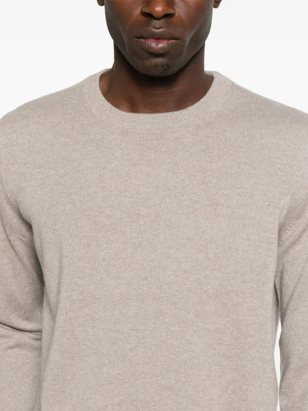 BRUNELLO CUCINELLI - Pull col rond en cachemire marron - Lothaire