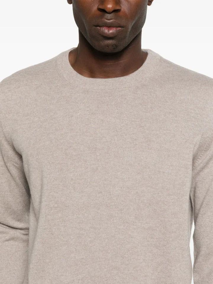BRUNELLO CUCINELLI - Pull col rond en cachemire marron - Lothaire