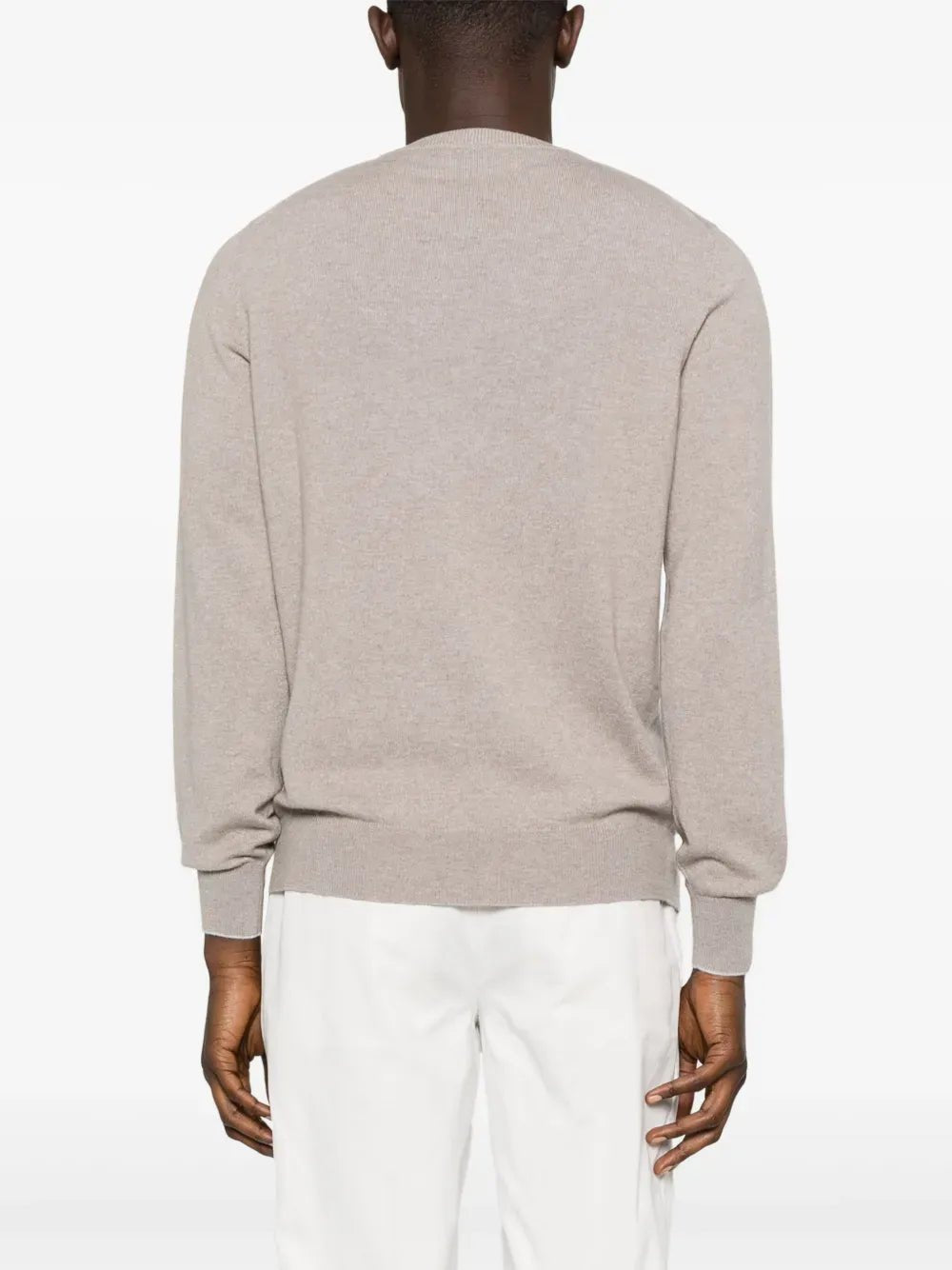 BRUNELLO CUCINELLI - Pull col rond en cachemire marron - Lothaire