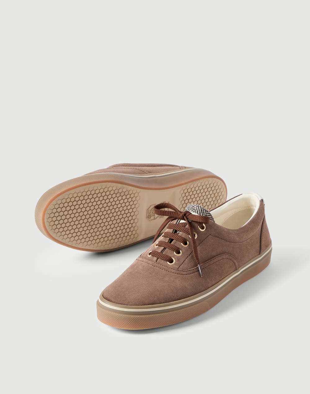 BRUNELLO CUCINELLI - Sneakers en Daim Marron Boue - Lothaire