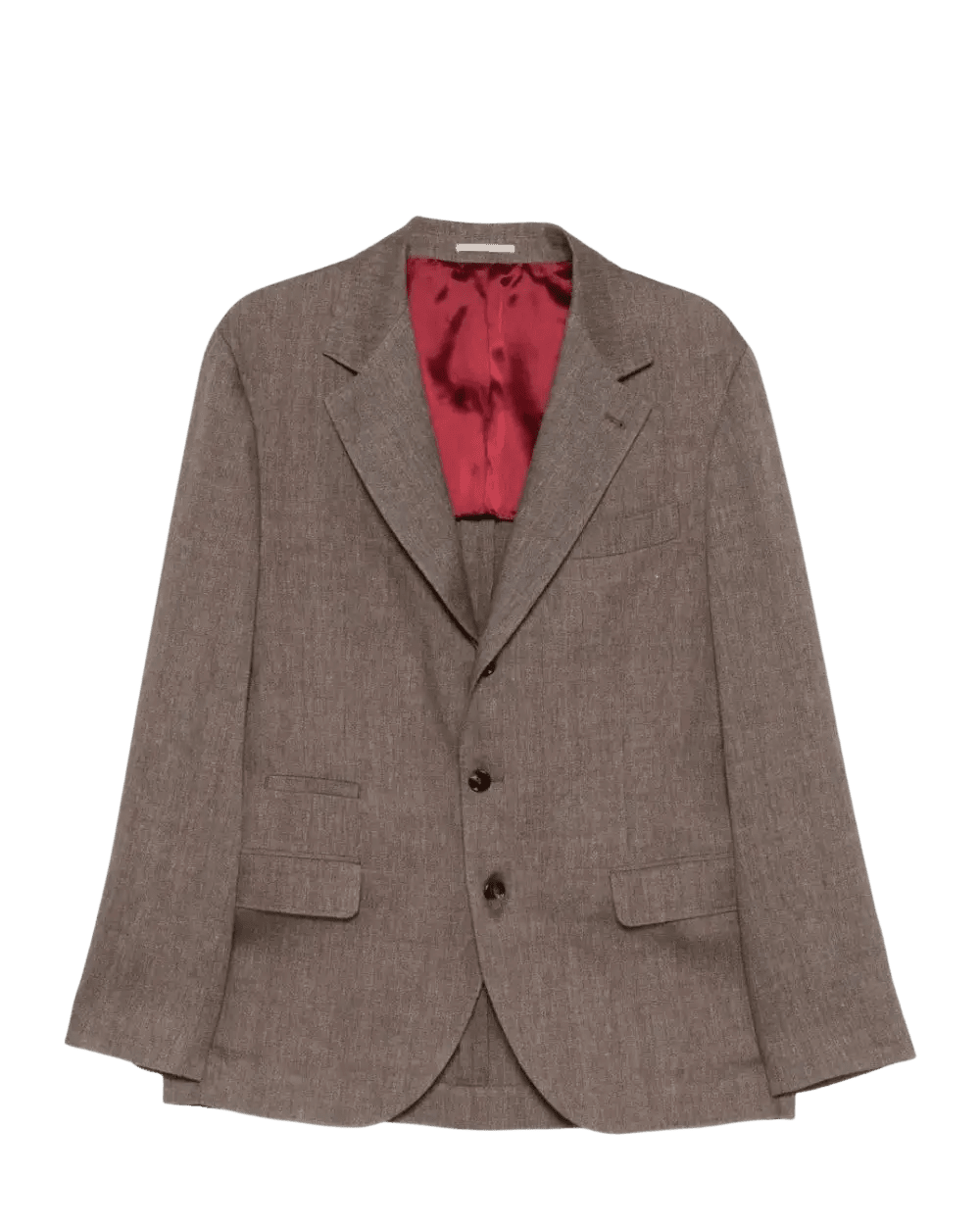 BRUNELLO CUCINELLI - Veste déstructurée en lin et laine vierge motif chevrons marron - Lothaire