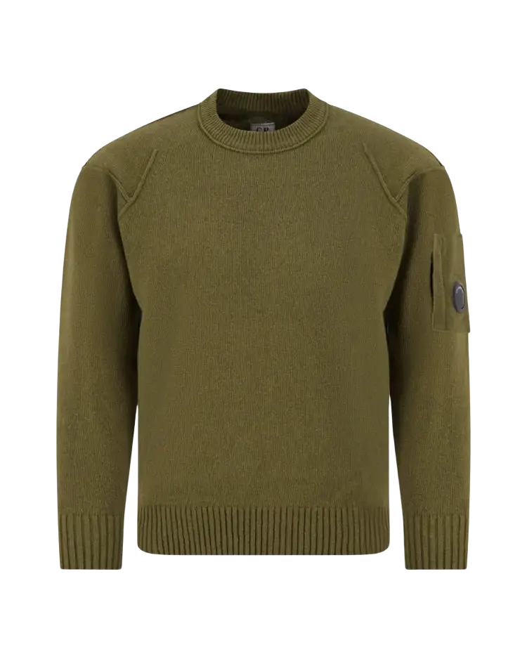 C.P. COMPANY - Pull Lens en laine d’agneau Vert lierre