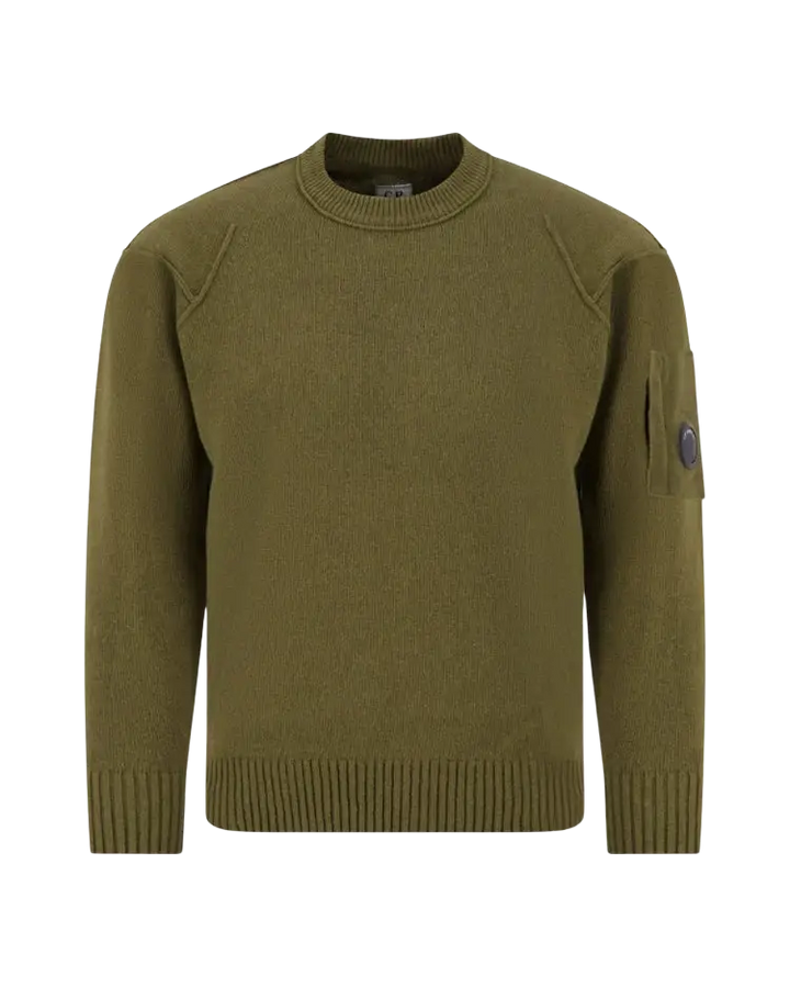 C.P. COMPANY - Pull Lens en laine d’agneau Vert lierre