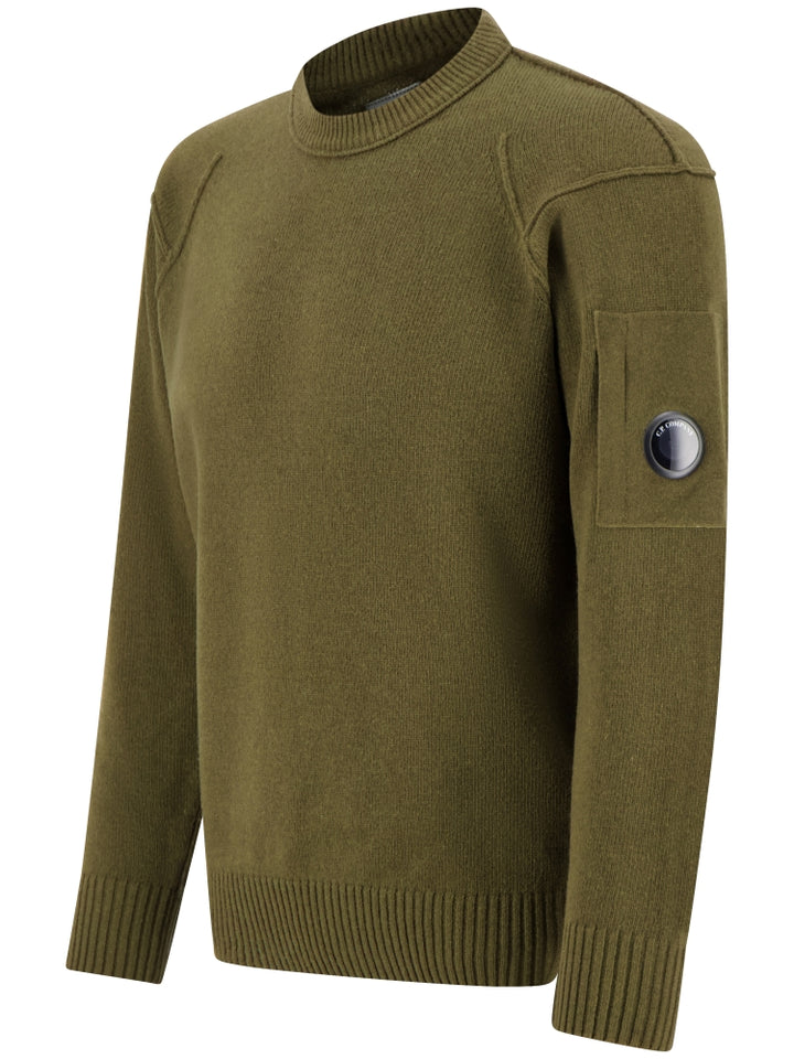 C.P. COMPANY - Pull Lens en laine d’agneau Vert lierre
