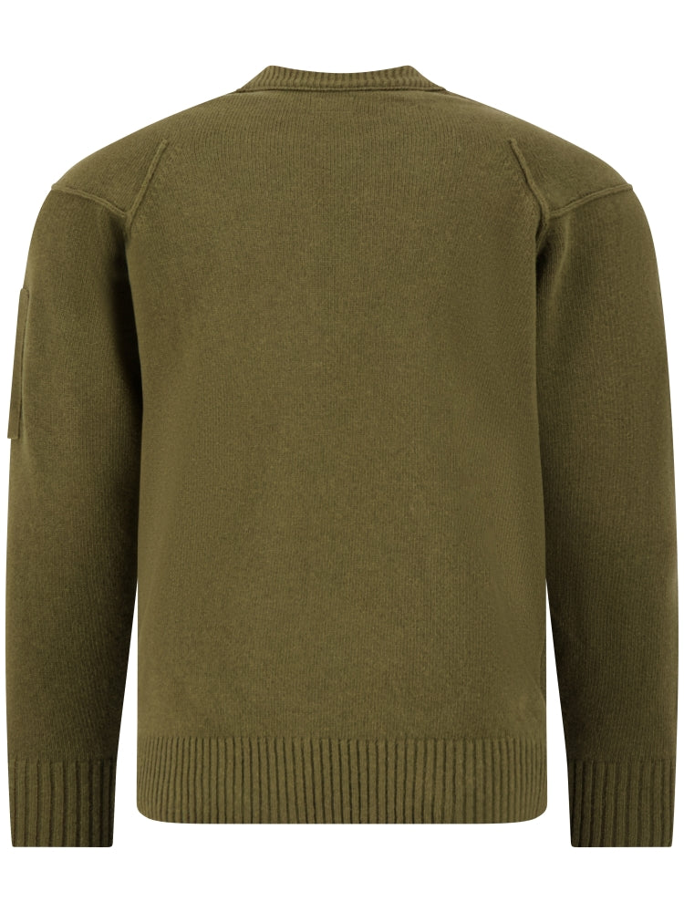 C.P. COMPANY - Pull Lens en laine d’agneau Vert lierre