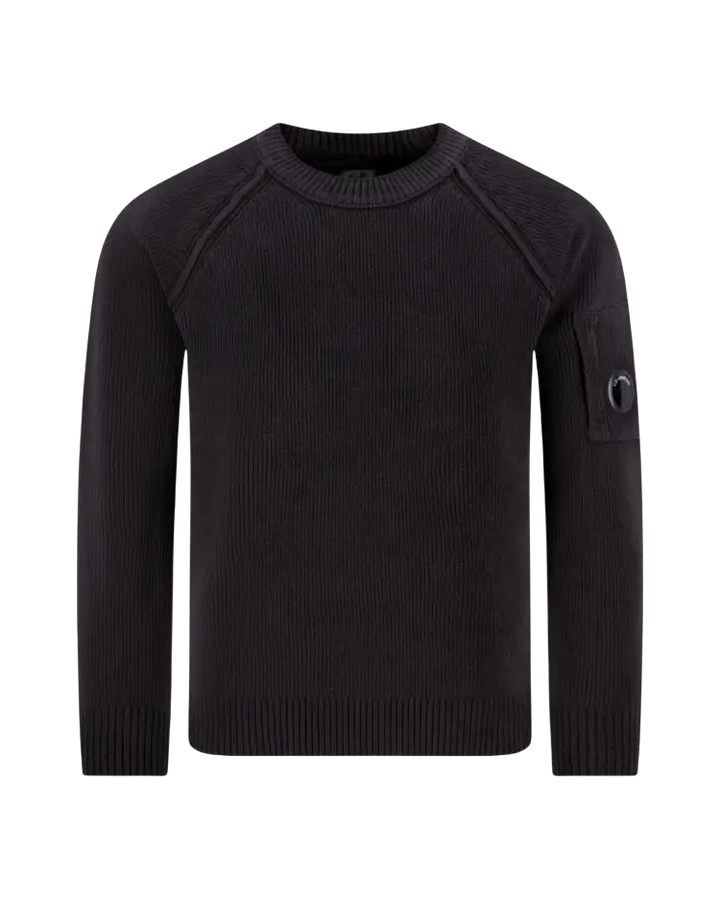 C.P. COMPANY - Pull Lens en coton chenille Noir
