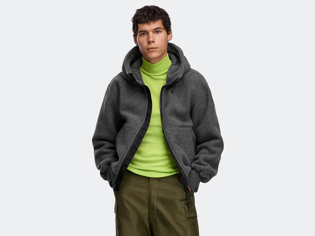 CANADA GOOSE - Blouson aviateur en polaire Chilliwack Black Label Gris carrière - Lothaire