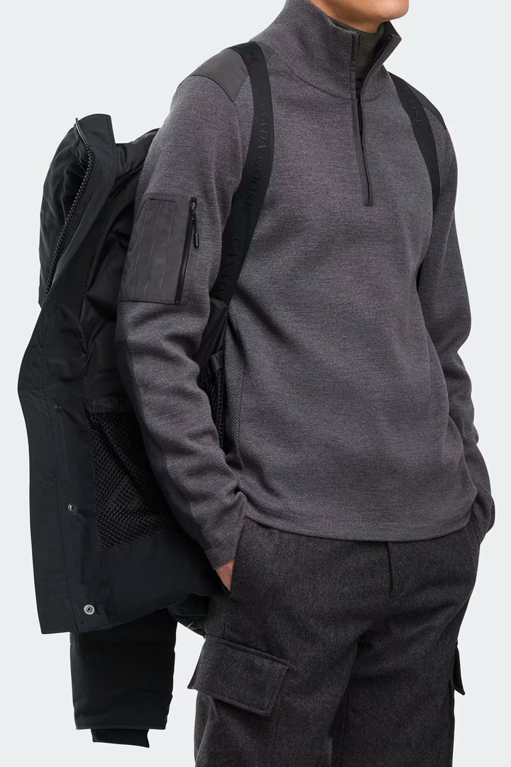 CANADA GOOSE - Parka MacMillan Noir BADGE ORIGINAL ROUGE - Lothaire