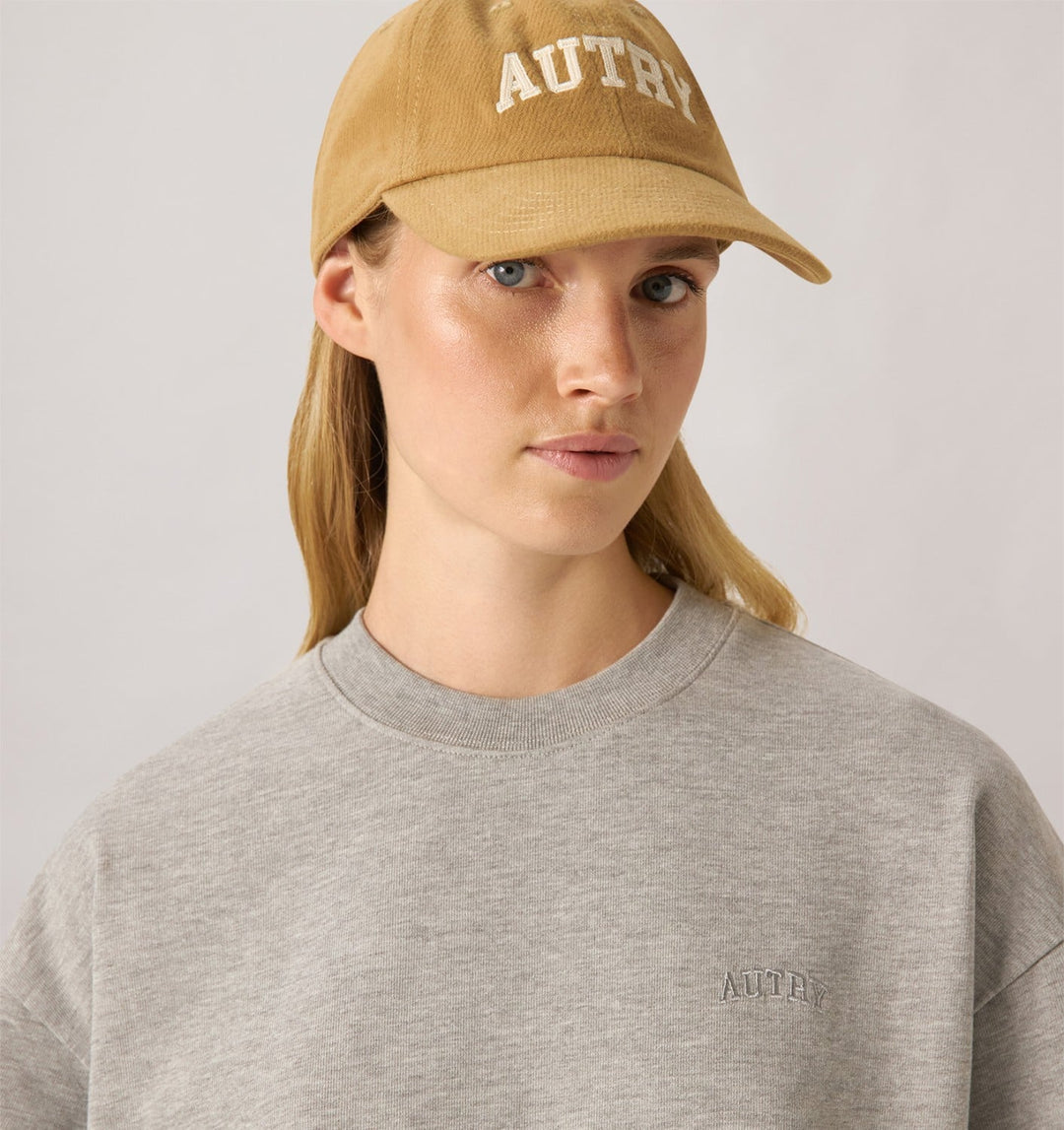 AUTRY - Casquette College Logo en coton Beige