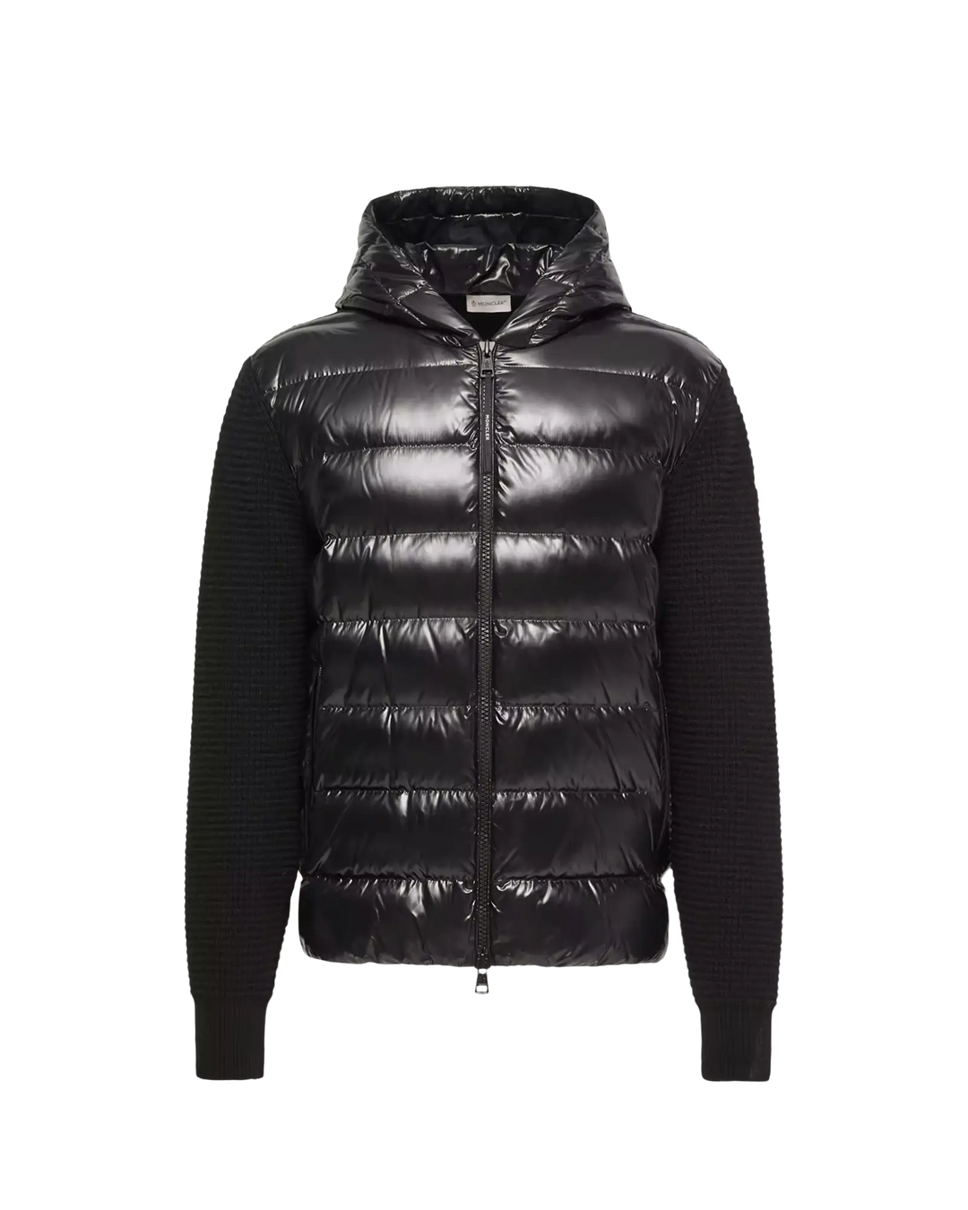 MONCLER - Cardigan matelassé zippé en laine et cachemire Noir
