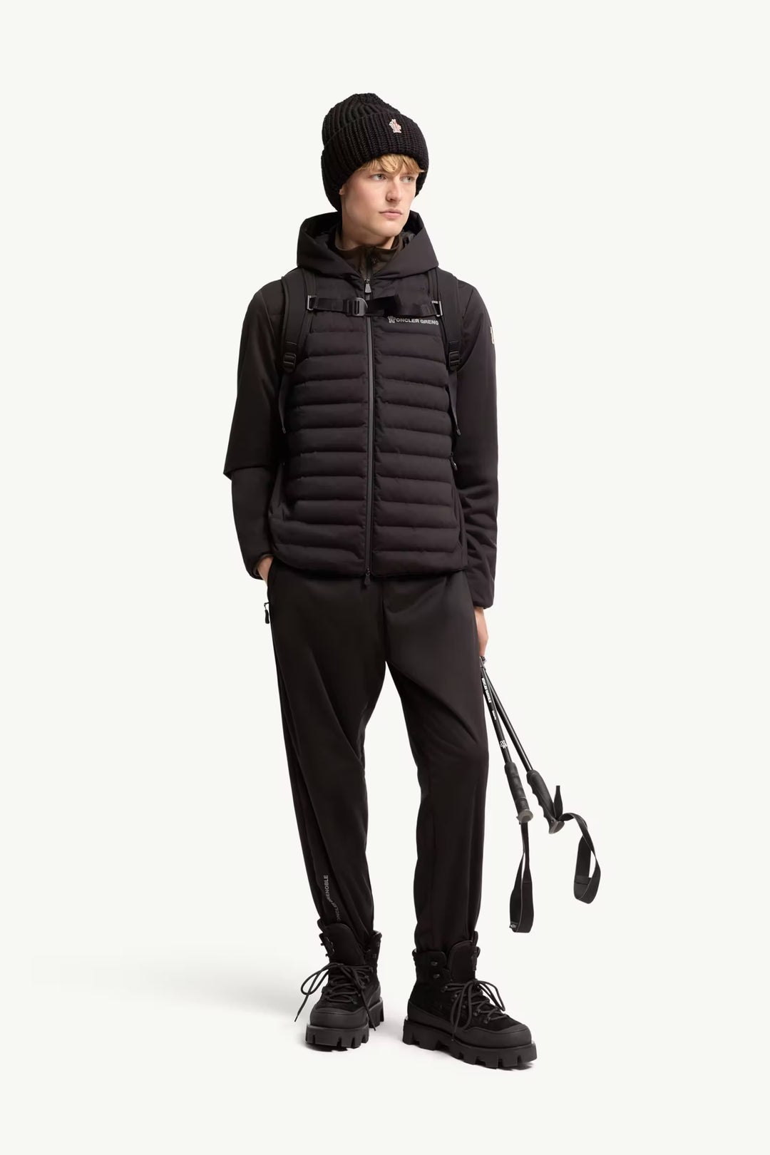 MONCLER - Cardigan zippé matelassé Noir