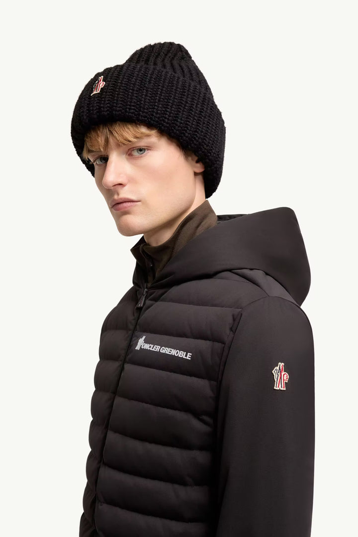 MONCLER - Cardigan zippé matelassé Noir