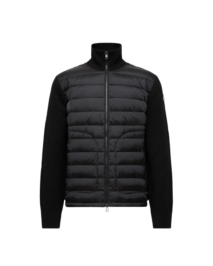 MONCLER – Cardigan zippé matelassé Noir