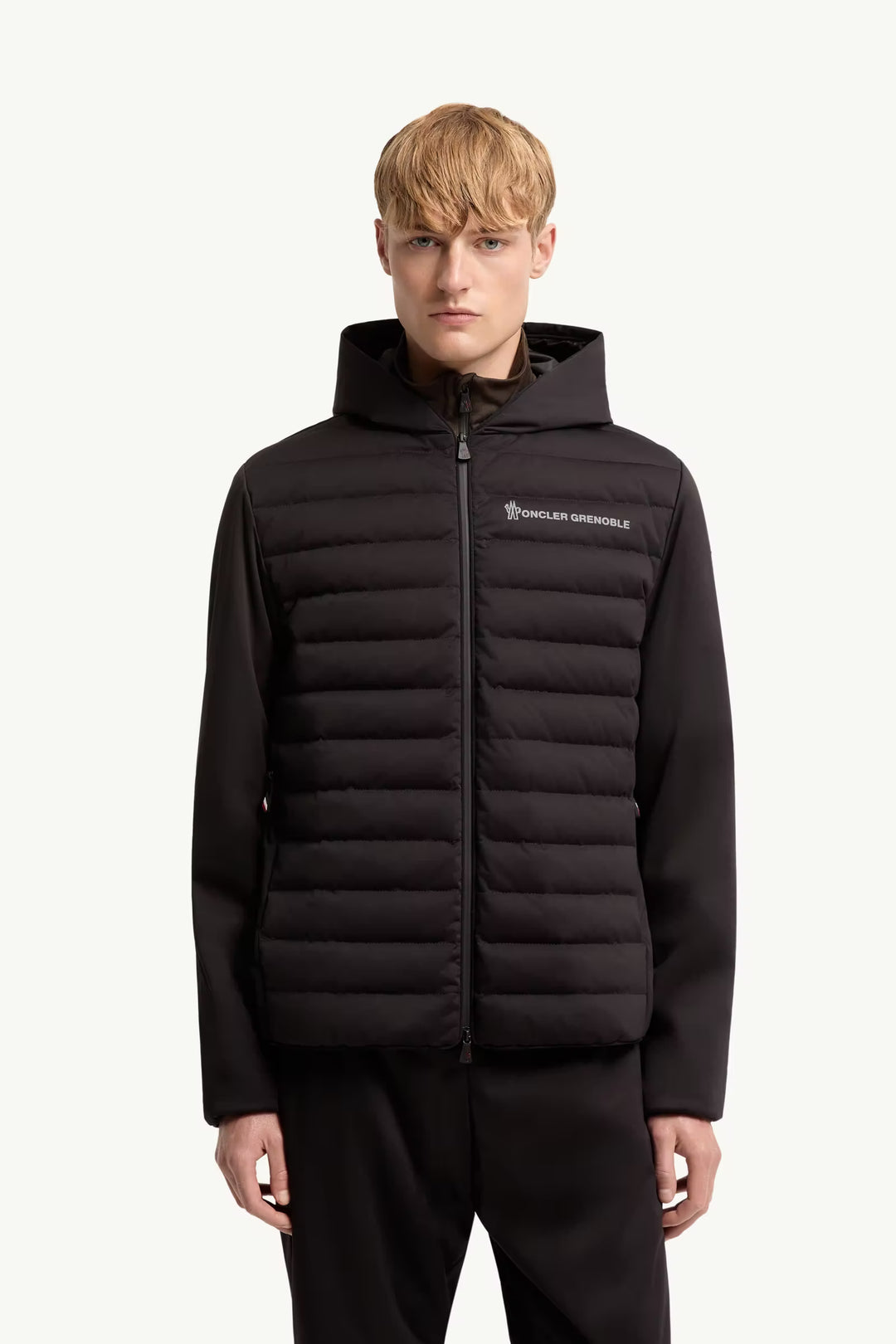 MONCLER - Cardigan zippé matelassé Noir