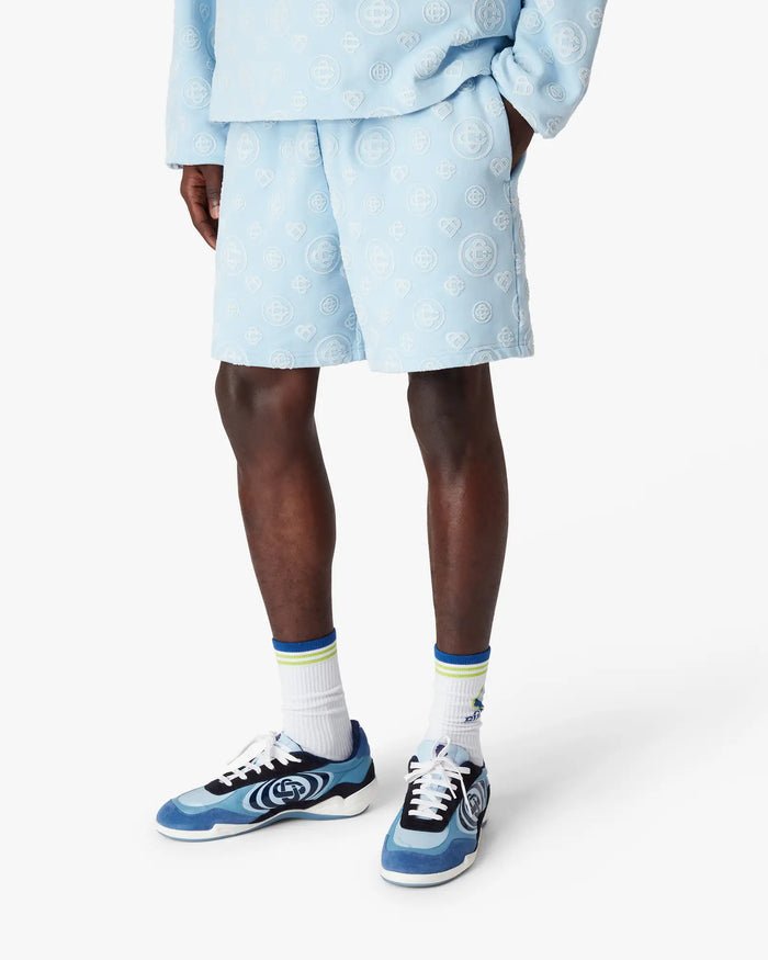 CASABLANCA - Applique Monogram Sweatshorts Bleu - Lothaire