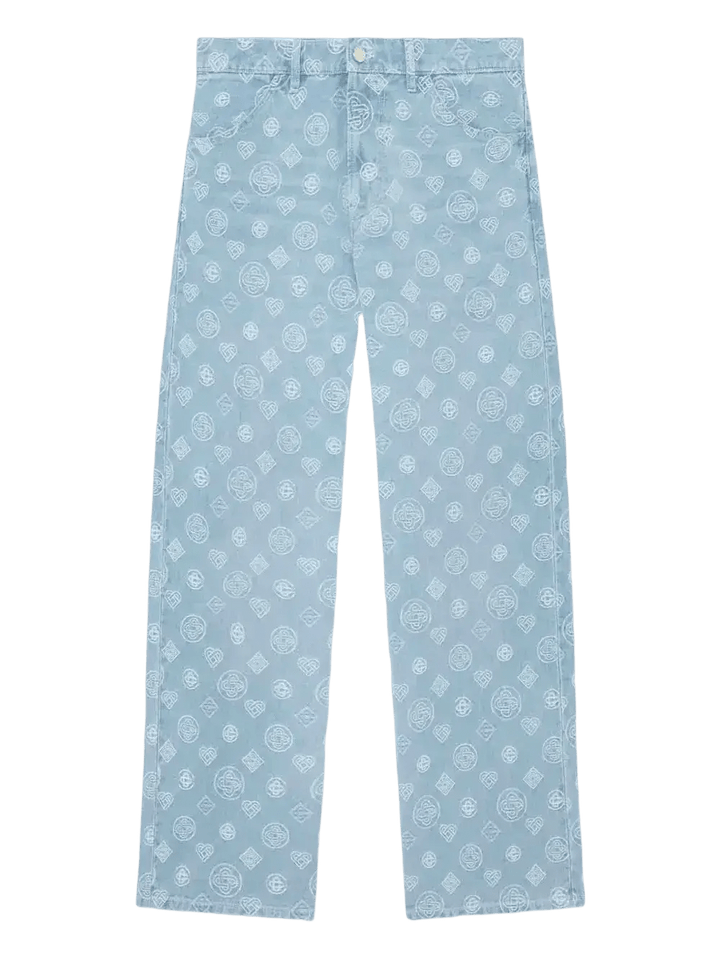 CASABLANCA - bleached monogram denim bleu - Lothaire