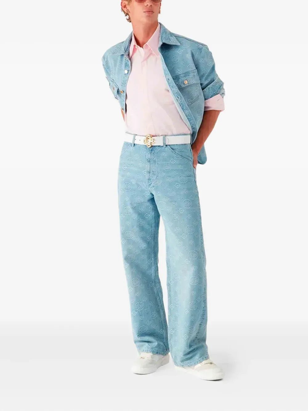 CASABLANCA - bleached monogram denim bleu - Lothaire